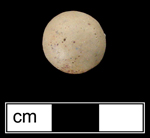 Unglazed earthenware marble manufactured c. 1600 to 1800 - click on image to see larger view.